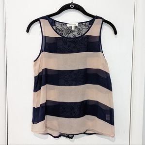 Monteau Striped Lace Top